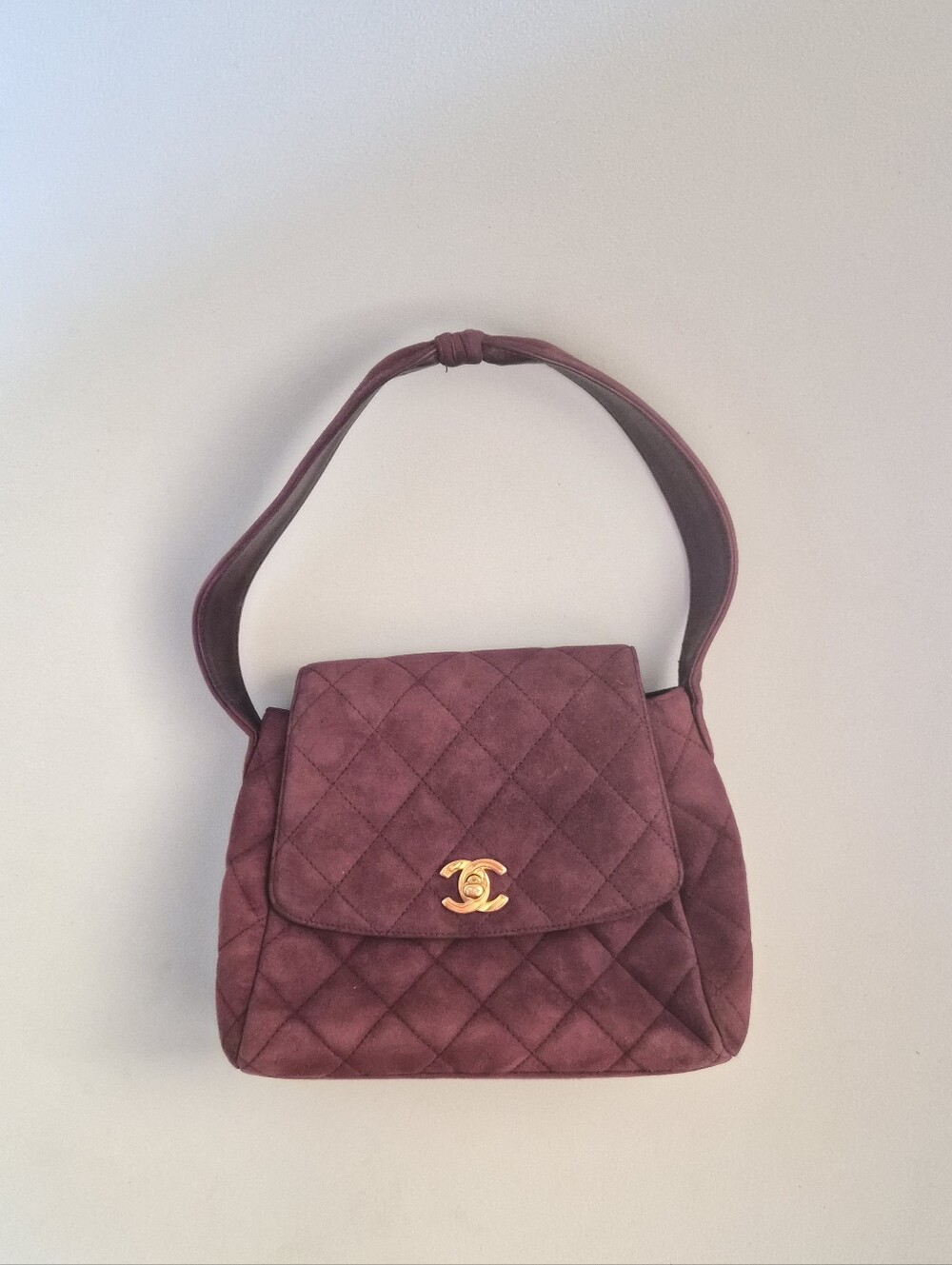 Chanel Vintage Quilted Suede Bag